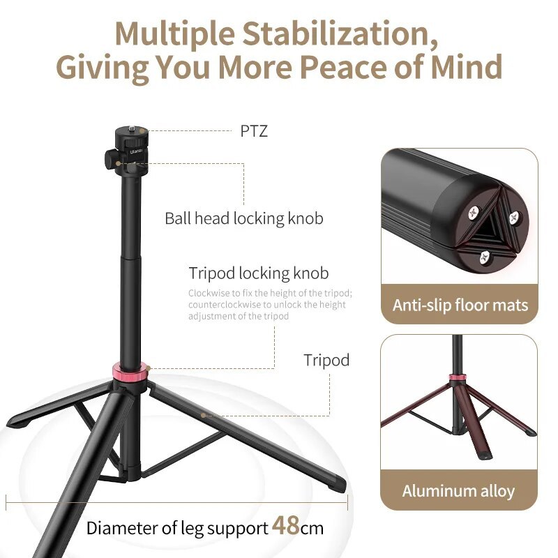ULANZI MT-79  - Chân Tripod Đa Năng Cao Tối Đa 2m Dành Cho Đèn LED / Điện Thoại