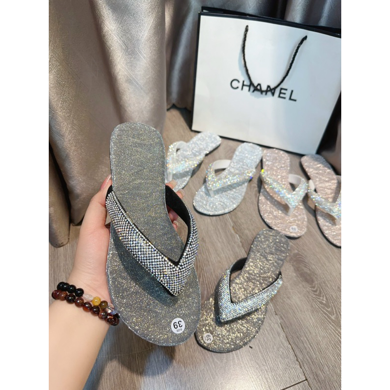 👠Dép kẹp nhũ plas quá đẹp. siu êm fom chuẩn