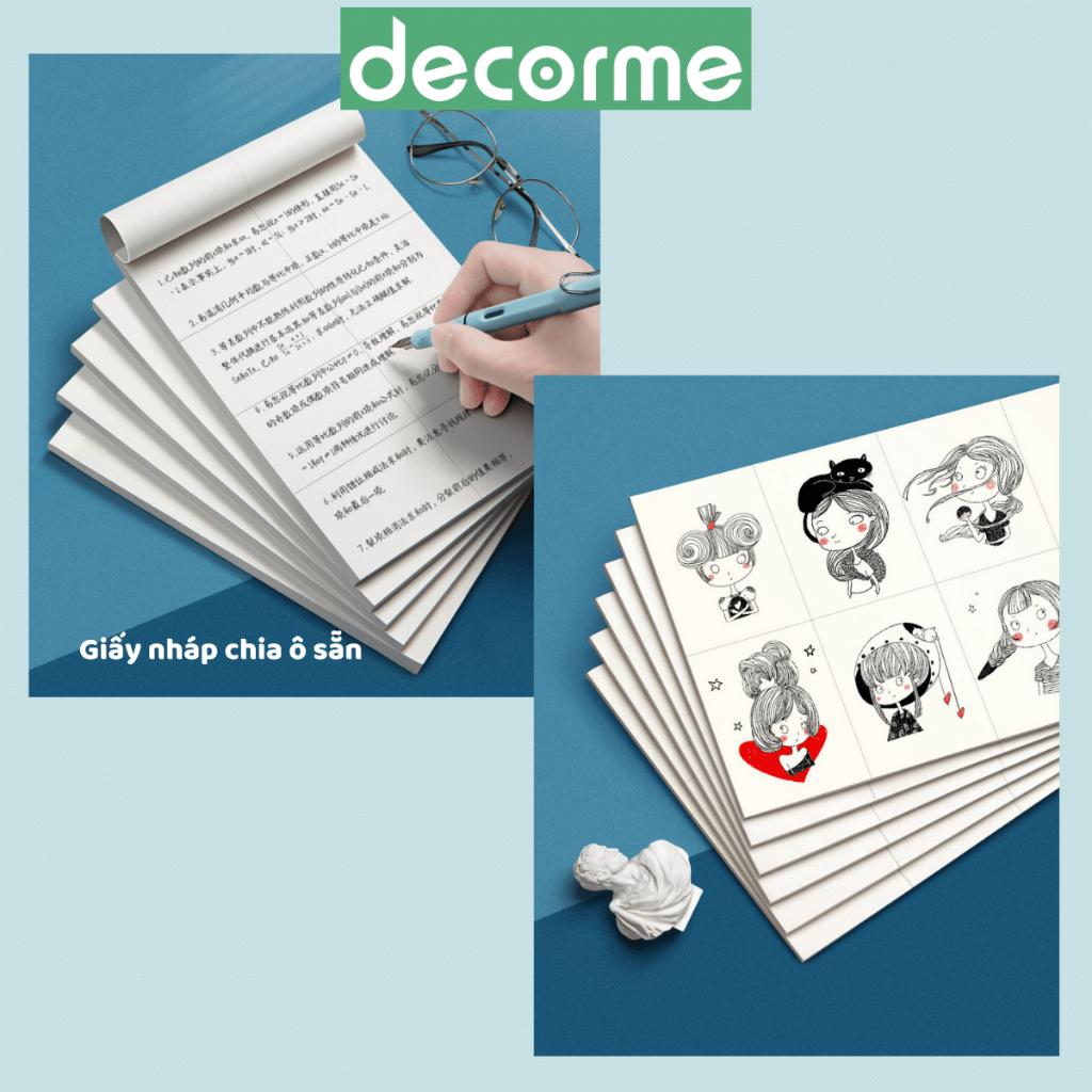 Giấy Nháp, Bản Thảo Phân Vùng Decorme Size B5 80 trang Dành Cho Học Sinh Chuyên Dùng Thi, Giấy Tính Toán Sinh Viên