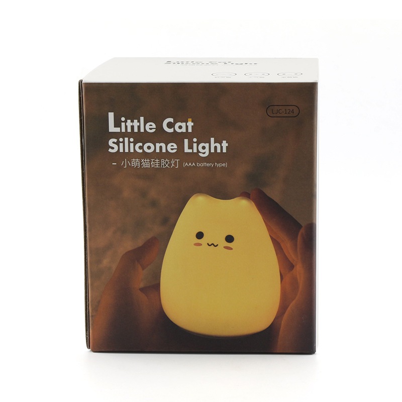 Đèn ngủ mèo silicon, Kèm pin sẵn