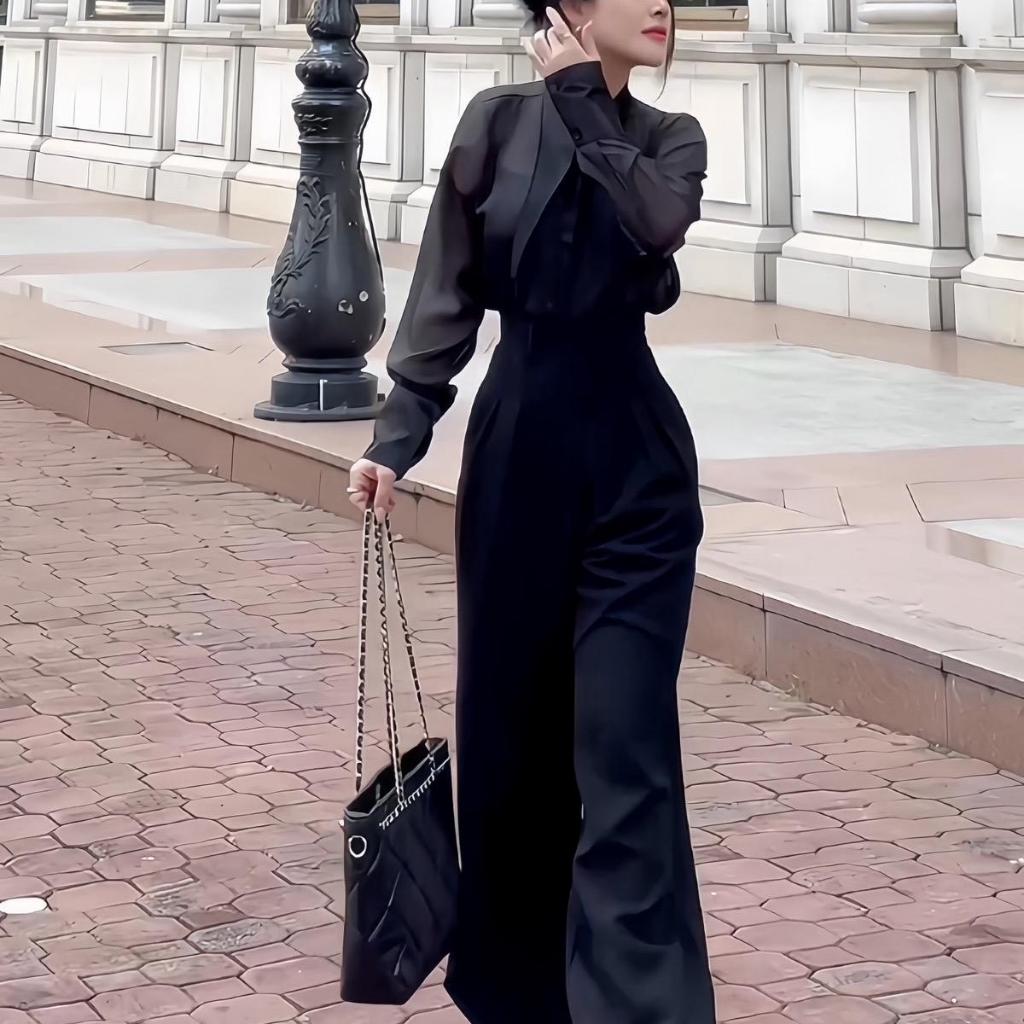 Quần Tây Cạp Cao Ống Rộng Tuyết Mưa Thiết Kế Dành Cho Nữ Nga Tây Boutique Q16