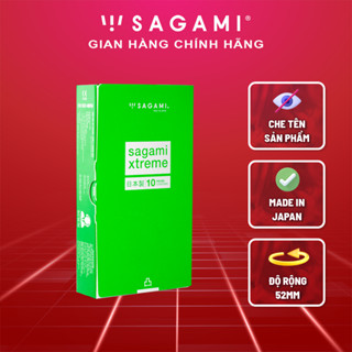  Bao cao su Sagami Green gân gai hộp 10 chiếc 