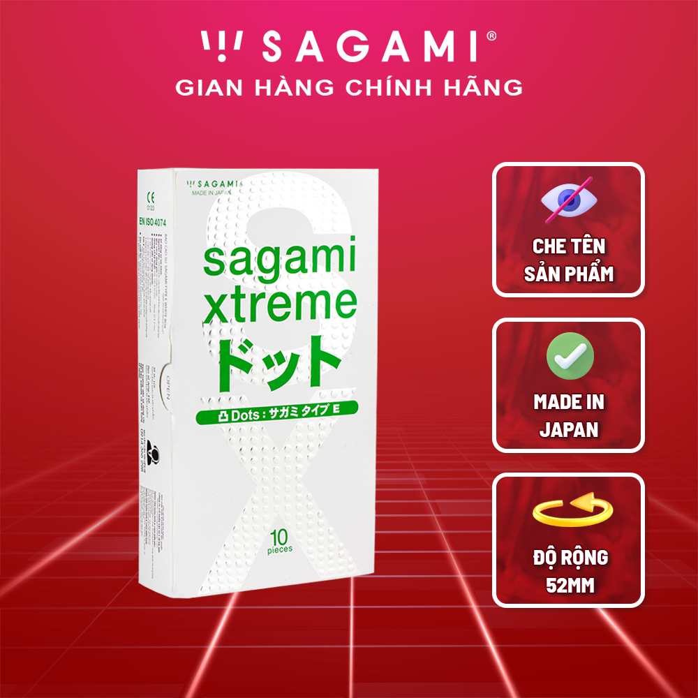 Bao cao su gai Sagami White Box - Hộp 10 bao