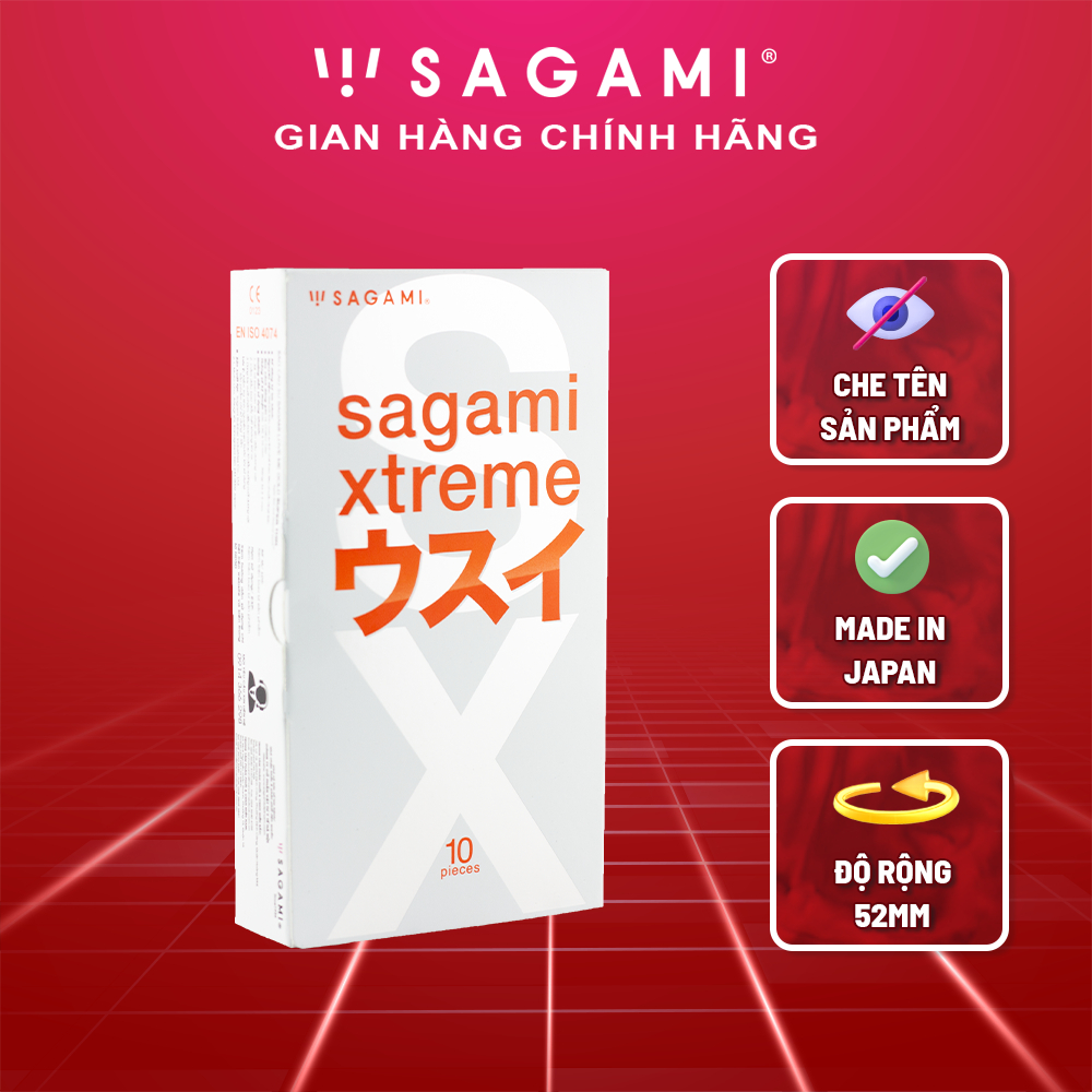 Bao cao su Sagami Xtreme - Superthin - bcs mỏng - kéo dài thời gian - 01 hộp