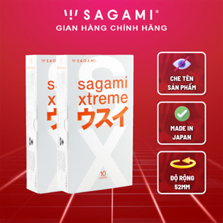 Combo 2 hộp bao cao su Sagami Superthin hộp 10 chiếc bcs mỏng kiểu truyền thống