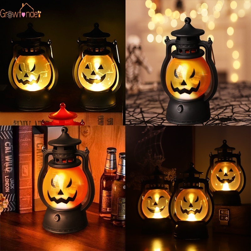 Led haloween bí ngô ma lanter ánh sáng halloween trang trí tiệc cho ngày lễ tại nhà thanh kinh dị đèn dầu đồ chơi trẻ em