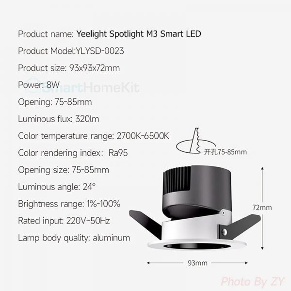 Đèn LED âm trần Yeelight Downlight & Spotlight M3 - Ra95, tương thích HomeKit