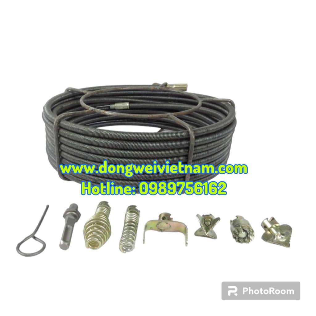 Dây cáp 12mm thông cống chuyên nghiệp hiệu quả cao dùng máy khoan