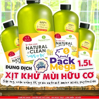 CAN 1.5L Xịt khử mùi diệt khuẩn Natural Clean Natural Core cho Cho Mèo chống vi khuẩn, chống nấm, chống virus #MEGAPACK