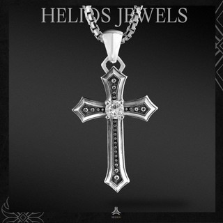 Mặt dây chuyền bạc s925 black rome cross helios silver original dcbn082