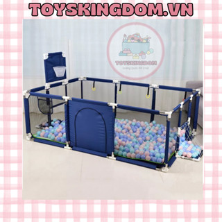 ⚡Hỏa Tốc⚡ Nhà bóng, quây bóng hình chữ nhật có bóng rổ cho bé 1m3x1m8 dày dặn Toyskingdom