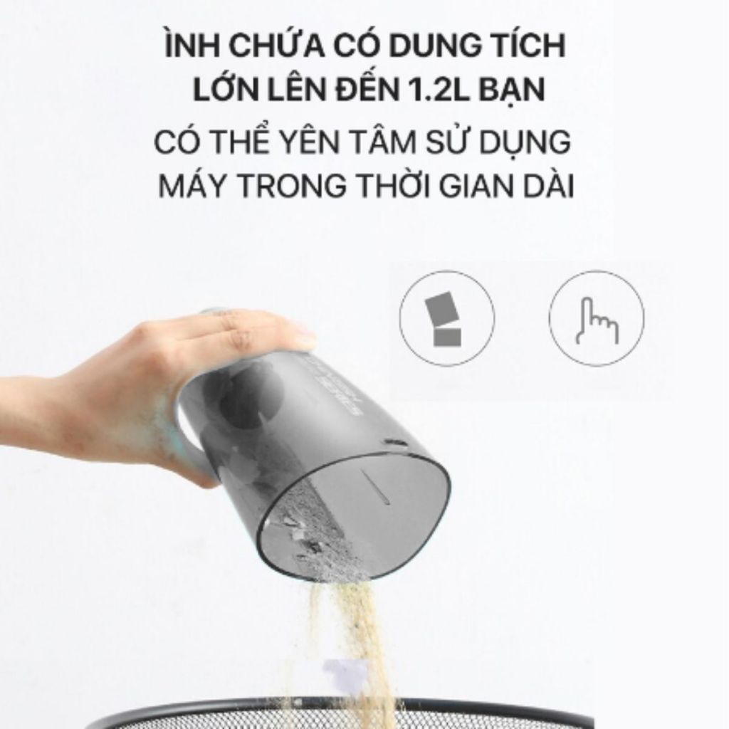 Máy hút bụi cầm tay Deerma DX118C, công suất 600W , lực hút 15000PA, đa năng 3 đầu hút.