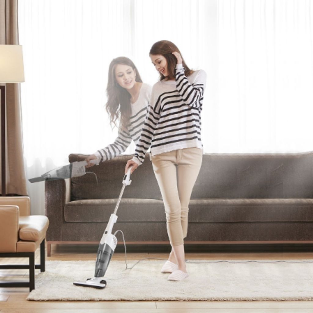 Máy hút bụi cầm tay Deerma DX118C, công suất 600W , lực hút 15000PA, đa năng 3 đầu hút.