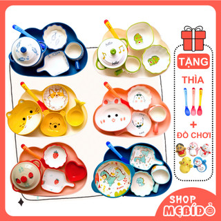 Combo Chén Sứ Ăn Dặm Kiểu Nhật Bát Ăn Dặm Cho Bé Hình Dễ Thương Kèm Khay Và Tặng Thìa Shop Mẹ Bí Đỏ