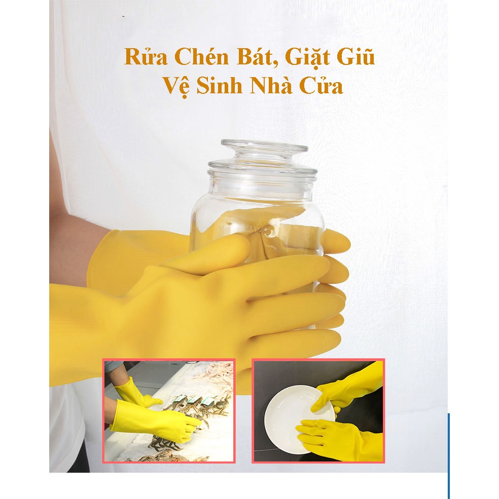Găng Tay Cao Su Dài 30cm Size S,M,L Găng Tay Đa Năng Siêu Dai Siêu Bền, Bao Tay Cao Su Rửa Chén Bát, Giặt Giũ