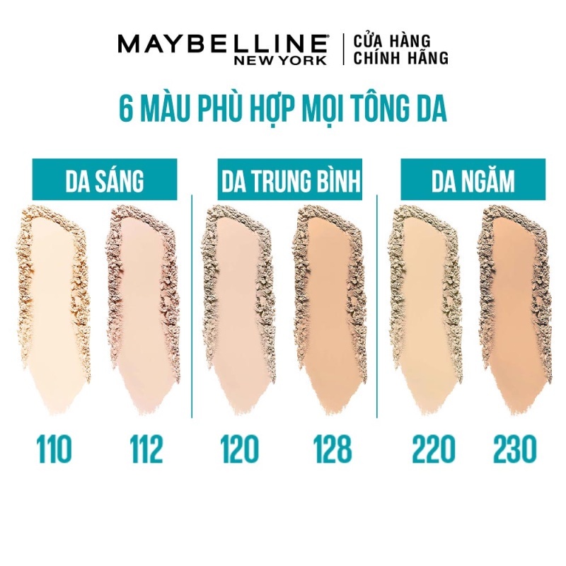 Phấn Nền Kiềm Dầu, Chống Nắng SPF44 Maybelline Fit Me Skin-Fit Powder Foundation (9g)