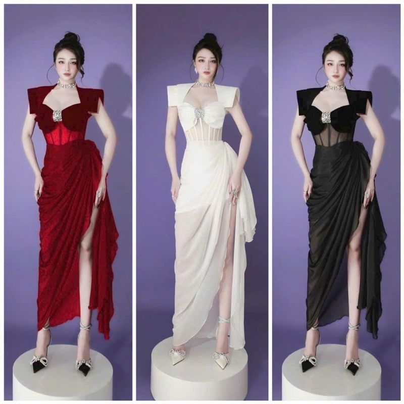 ĐẦM CỔ U XẾP LY PHỐI BÈO ĐÍNH ĐÁ ( được kiểm tra hàng)