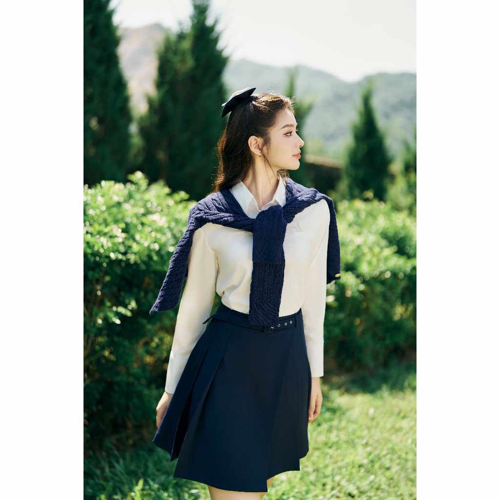 Áo Sơ mi Croptop thời thượng thêu Logo "A"