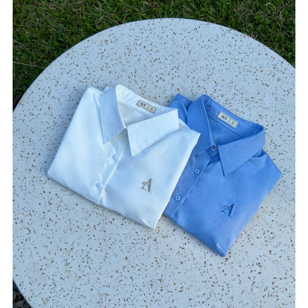 Áo Sơ mi Croptop thời thượng thêu Logo "A"