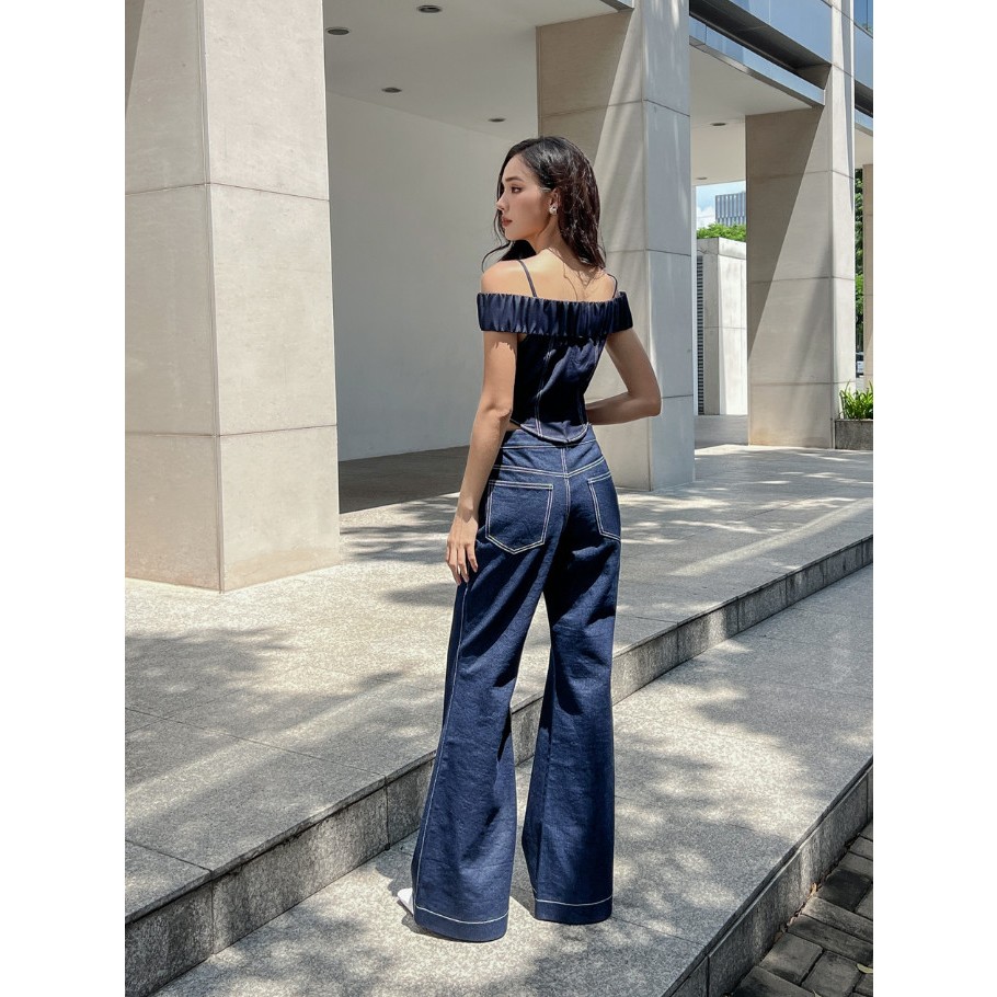 COCO SIN - Áo Jean Thun Xanh Trẹt Vai