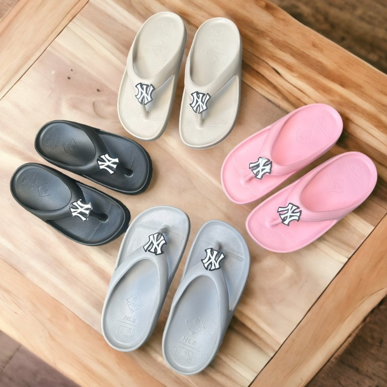 Dép unisex 𝐌𝐋𝐁 mẫu mới 2023 dép kẹp đúc nữ in chữ NY chất xịn đế cao