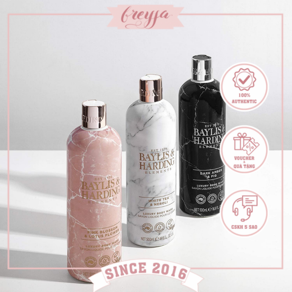 Sữa tắm cao cấp Baylis & Harding body wash 500ml hương thơm sang trọng, quyến rũ - Freyja.Store
