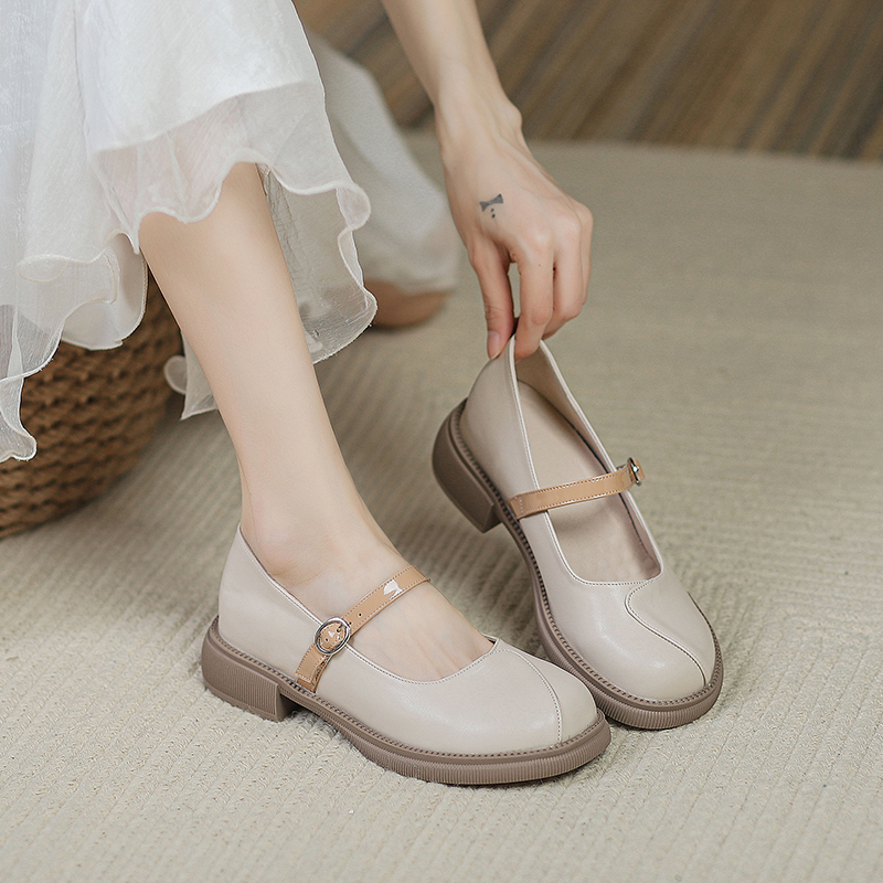 Giày búp bê nữ Marry Jane Lolita da mềm đế PU 5cm siêu nhẹ, giày tiểu thư đế bệt phong cách Nhật Bản hottrend 2023