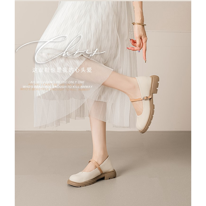 Giày búp bê nữ Marry Jane Lolita da mềm đế PU 5cm siêu nhẹ, giày tiểu thư đế bệt phong cách Nhật Bản hottrend 2023