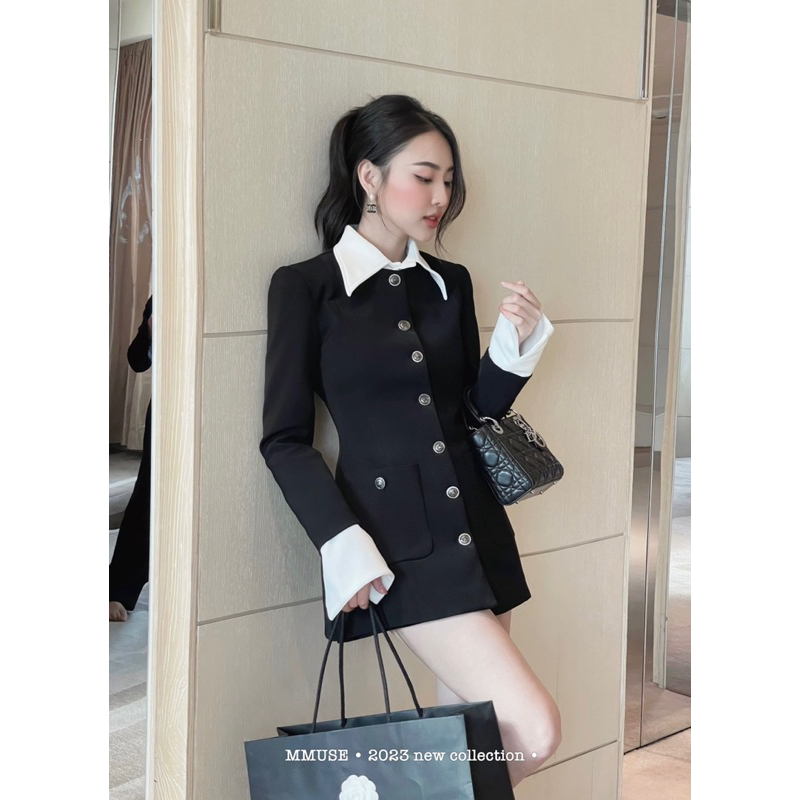 Set vest tay pha quần phối