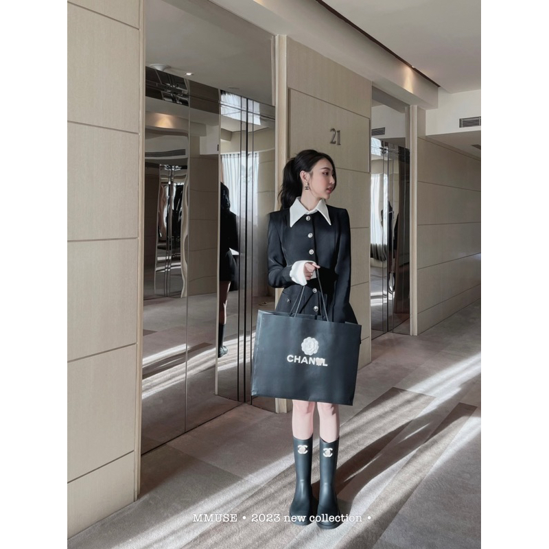 Set vest tay pha quần phối