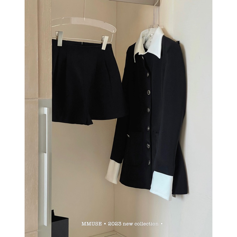 Set vest tay pha quần phối