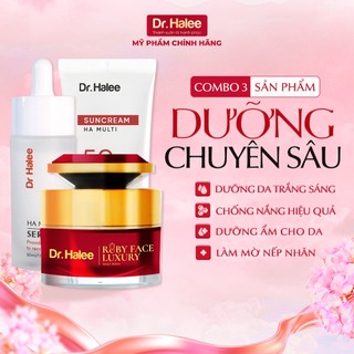 Combo dưỡng trắng chuyên sâu chống nắng Dr.Halee