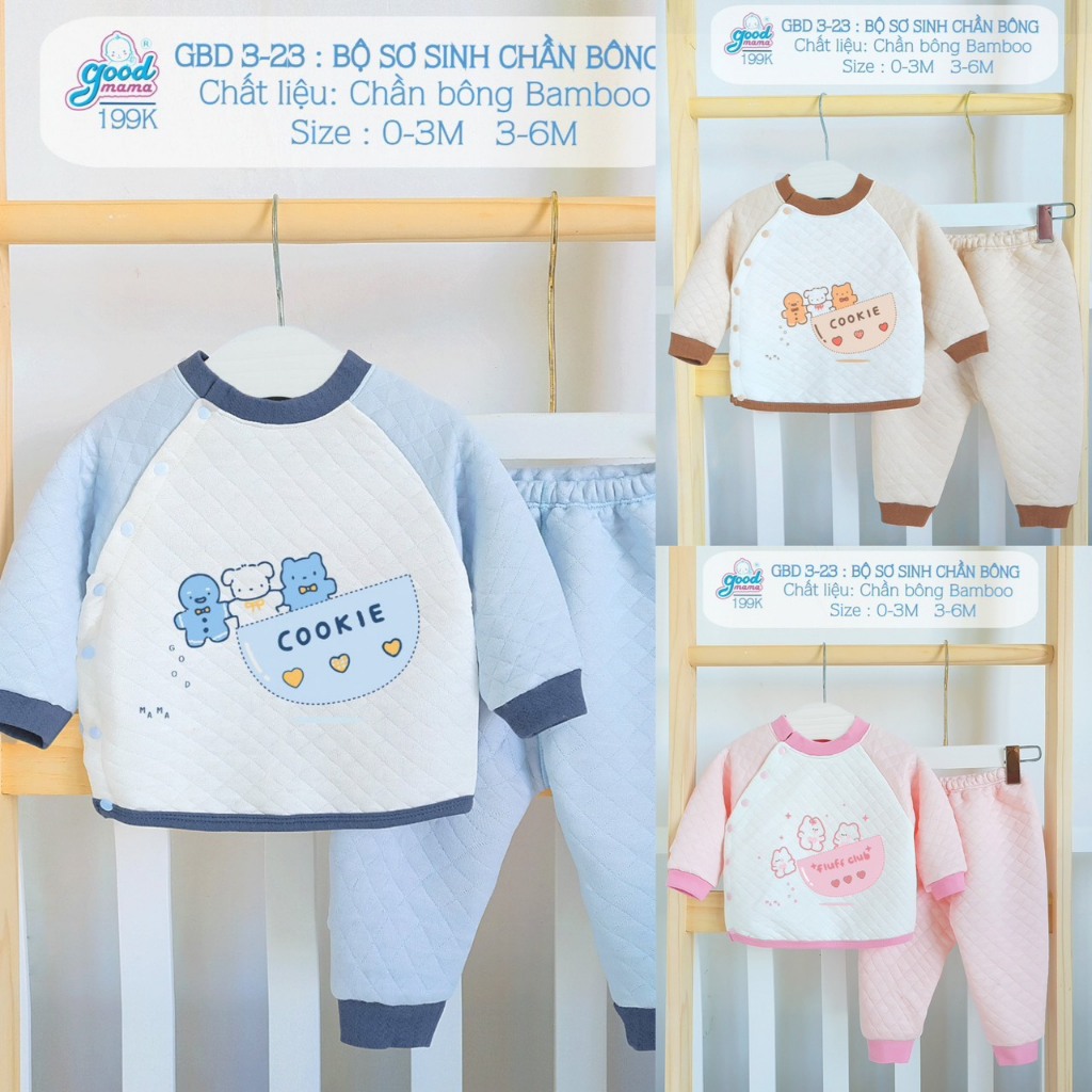 Bộ sơ sinh hãng Goodmama dày và mỏng