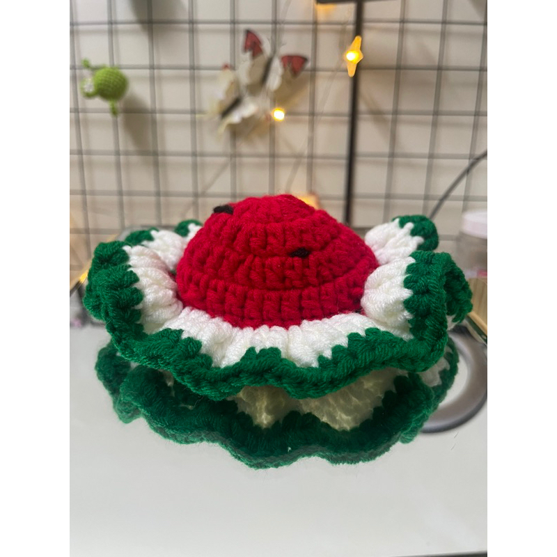 Mũ len dưa hấu chó mèo