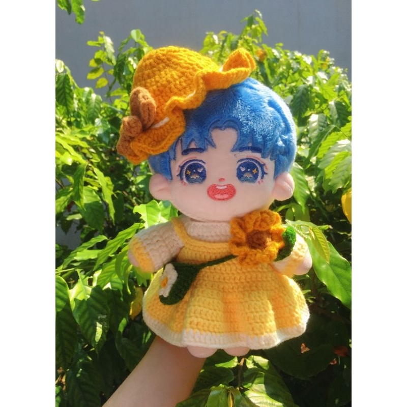 Ouffit doll 20cm, váy len hướng dương