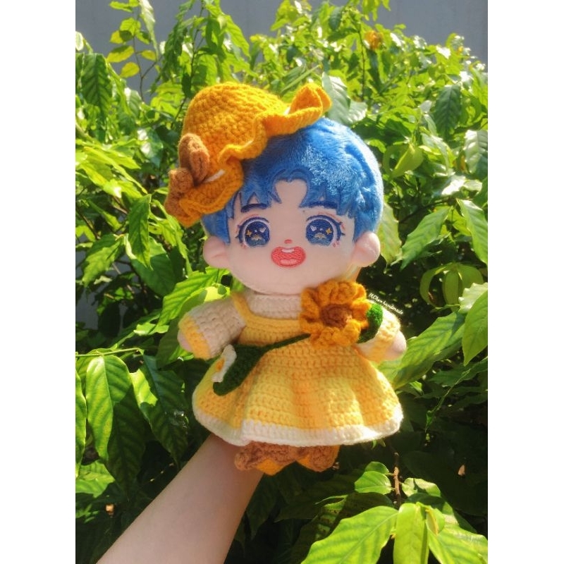 Ouffit doll 20cm, váy len hướng dương