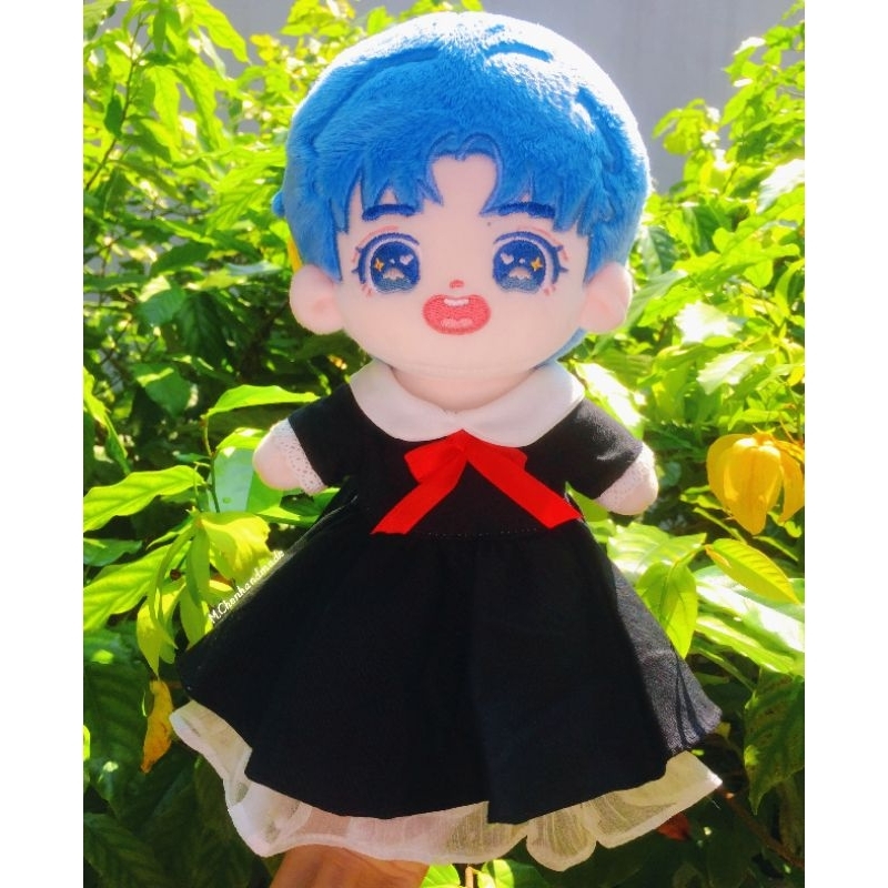 Ouffit doll 20cm, váy đen viền bèo