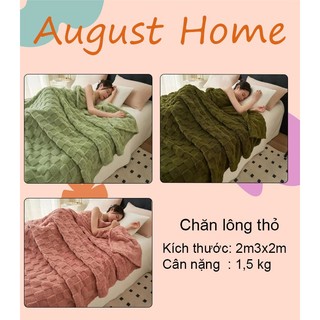 Chăn lông thỏ ấm áp mềm mịn kích thước 2mx2m3 đắp thu đông nhiều màu để lựa chọn