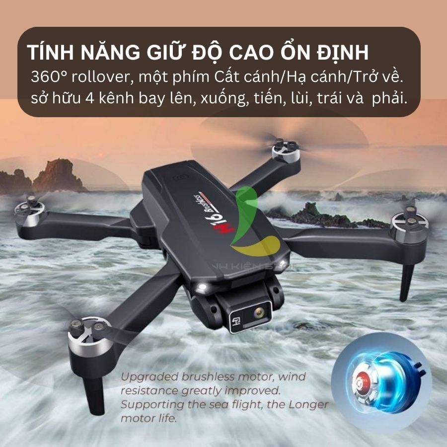 Flycam mini HOSAN H16 trang bị camera kép HD, tích hợp nhiều tính năng thông minh và dung lượng pin khủng