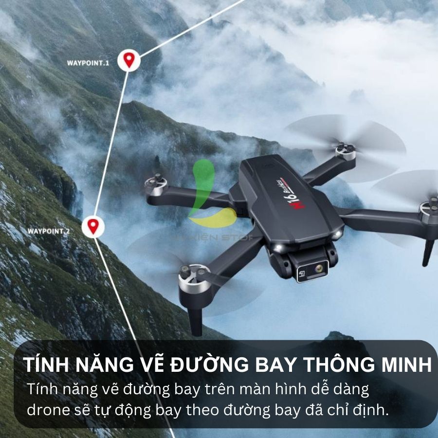 Flycam mini HOSAN H16 trang bị camera kép HD, tích hợp nhiều tính năng thông minh và dung lượng pin khủng