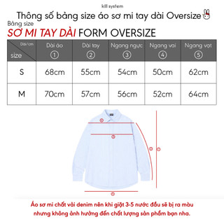 Áo sơ mi tay dài Kill System chất denim dày Hello Summer
