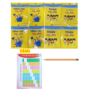 Sách - Combo 8 cuốn Hướng dẫn học toán + tiếng việt lớp 2