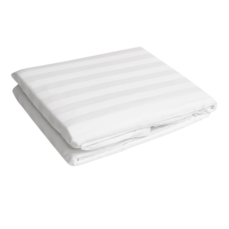 🔰 HÀNG GIÁ SỈ 🔰  Vỏ chăn cotton trắng sọc T300 cho khách sạn đủ kích thước 1m8/2m2/2m4 x 2m