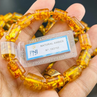 Vòng tay hổ phách kiểu đốt trúc - natural amber