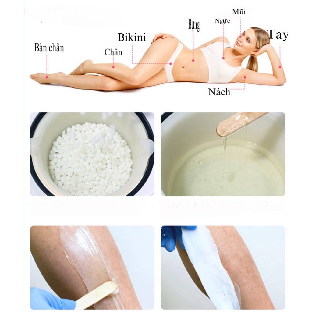 Hũ 500gr sáp wax lông cao cấp SIÊU BÁM LÔNG, hạt sáp to, thơm đi sạch cả râu nam ngắn, cứng LYIHOME