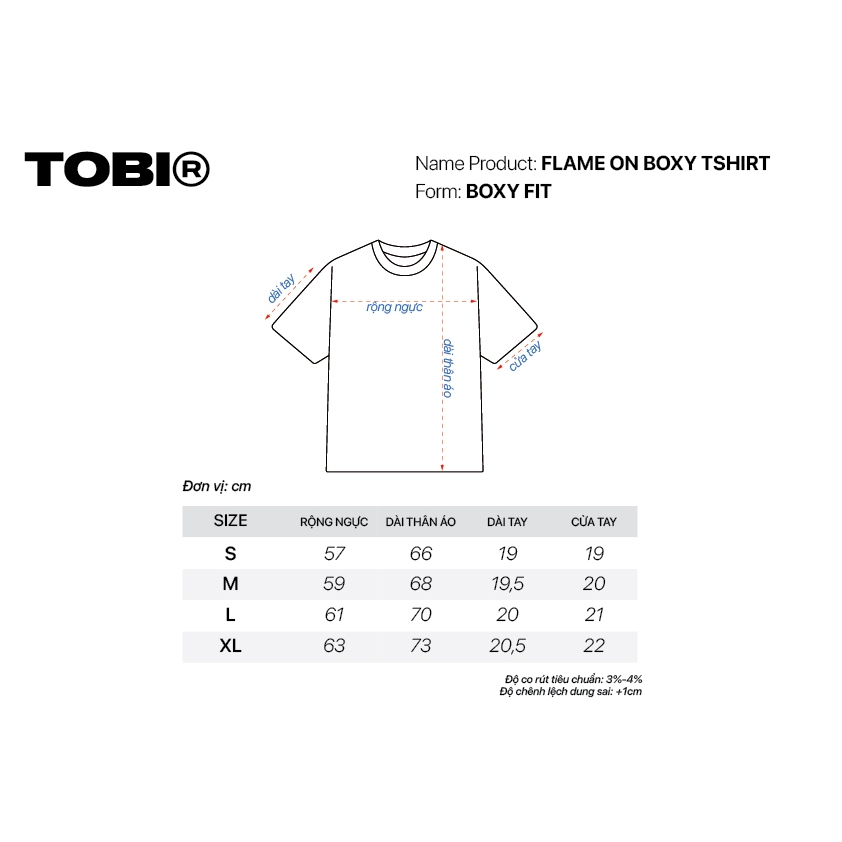 Áo Thun In Tràn Cổ Flame On Boxy TOBI