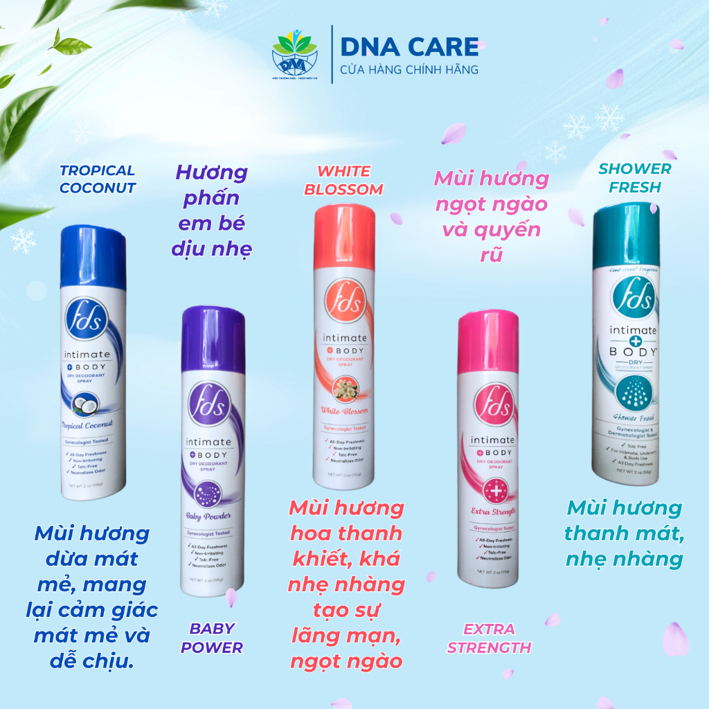 Xịt khử mùi toàn thân ngăn mồ hôi FDS chai 56g
