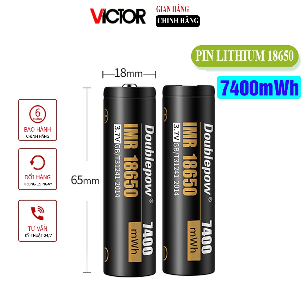 Cell Pin 18650 Doubelpow 7400mWh công suất chuẩn chính hãng