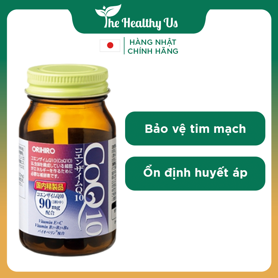 Viên uống hỗ trợ tim mạch Coenzyme Q10 Orihiro - Nhật Bản (90 viên) - Tốt tim mạch, Giảm cholesterol, ổn định huyết áp
