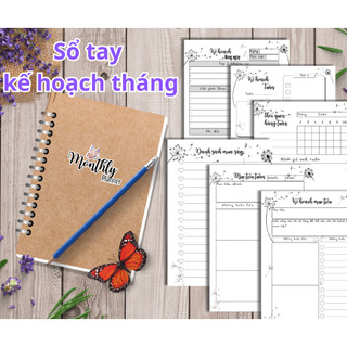 Sổ tay kế hoạch tháng - monthly planner - cỡ a5, a6 - sổ ghi chú, sổ kế hoạch 1 tháng, 120 trang